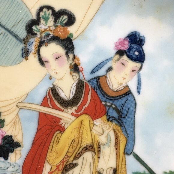 Zhao Huimin Yuan chun Porcelain Plate #2 Beauties Of The Red Mansion Chinoiserie - Picture 3 of 10